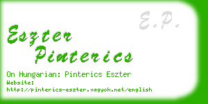 eszter pinterics business card